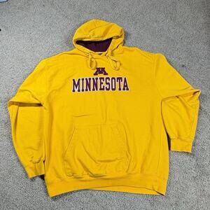 University of Minnesota Golden Gophers Hoodie Yellow Maroon Logo Mens Size XL